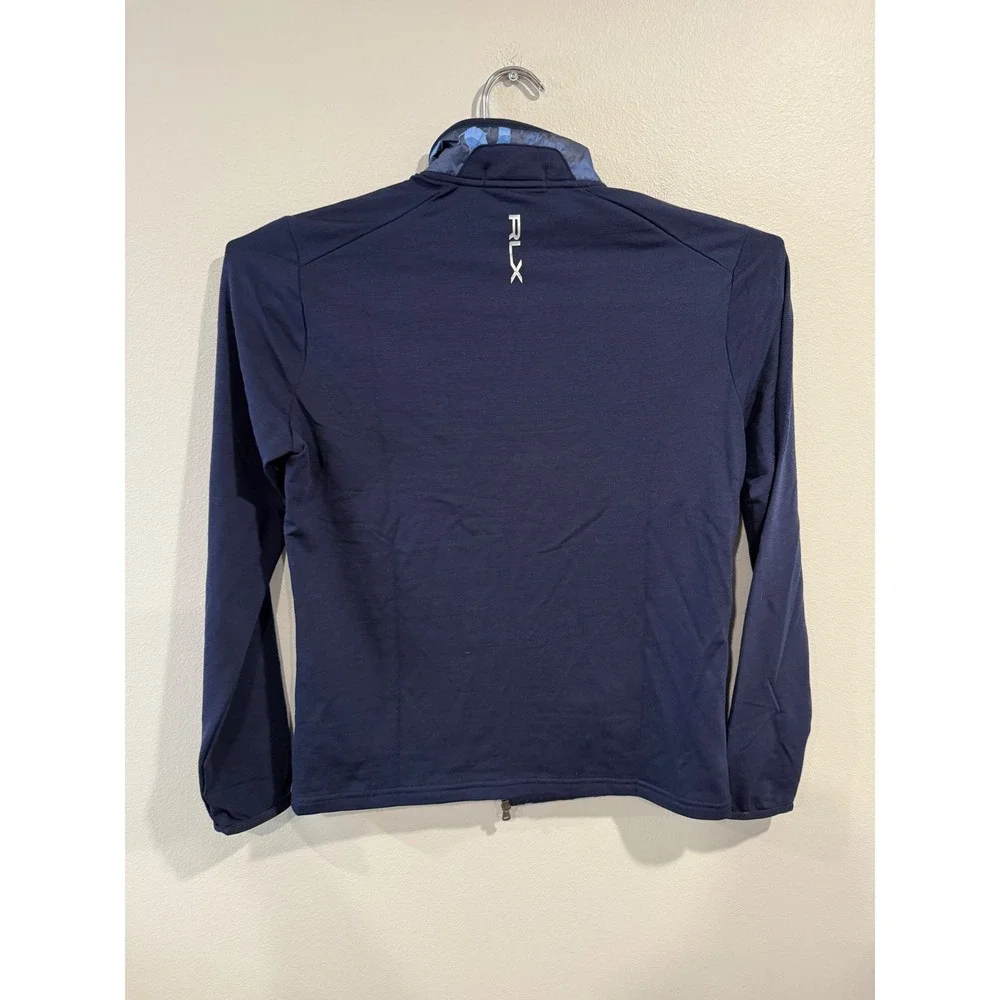 RLX‎ Ralph Lauren Mens Navy Camo Hybrid Golf Jacket Quilted Full Zip Mock Neck M